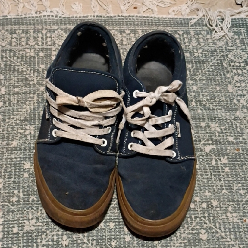 Vans Navy and Brown Sneakers 10.5 Y2k